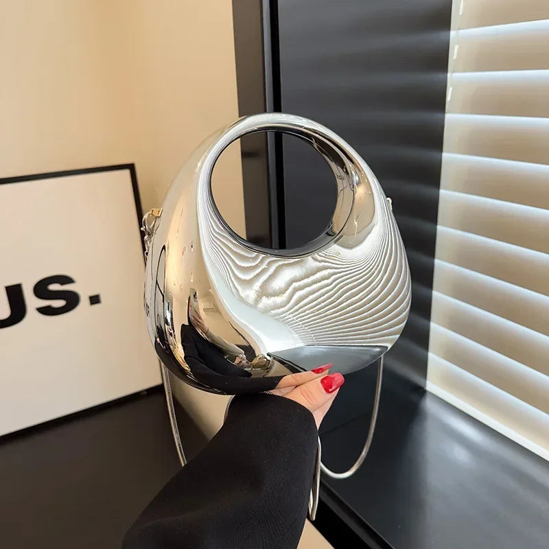 Bolsa Feminina Acrílica Meia Lua Luxo