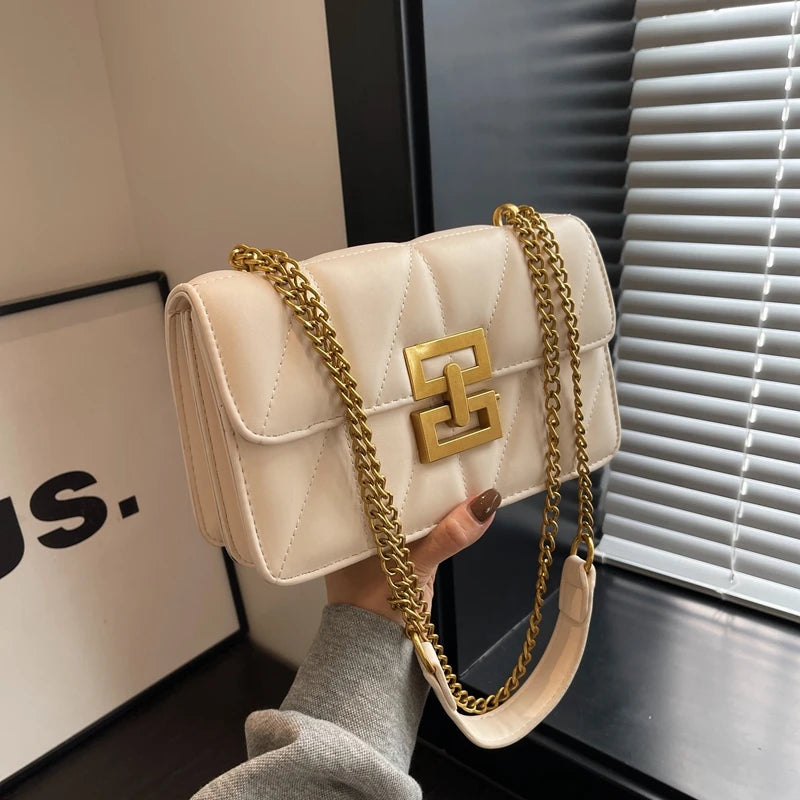 Bolsa Tiracolo Caroline em Couro Bege