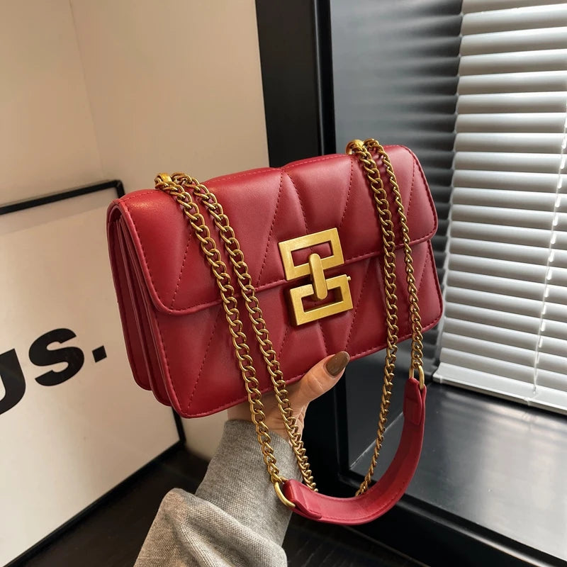 Bolsa Tiracolo Caroline em Couro Vermelha