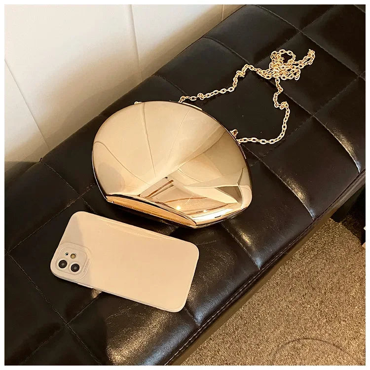 Bolsa de Festa Concha Metálica Brilhante