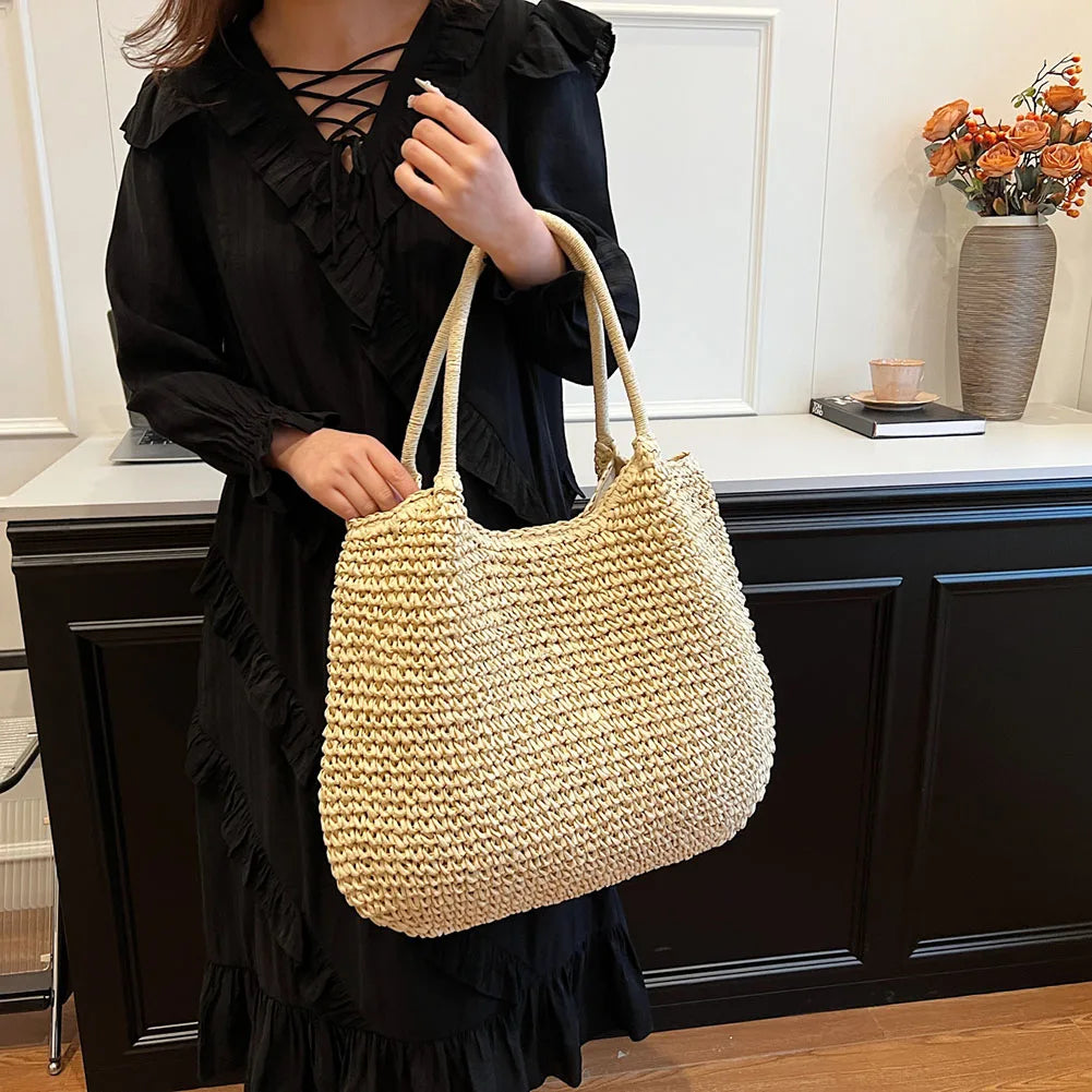 Bolsa de Palha Vintage Monocromática