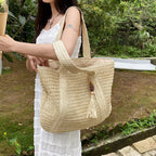 Bolsa de Palha com Borla e Chaveiro Tassel