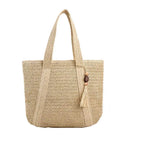 Bolsa de Palha com Borla e Chaveiro Tassel
