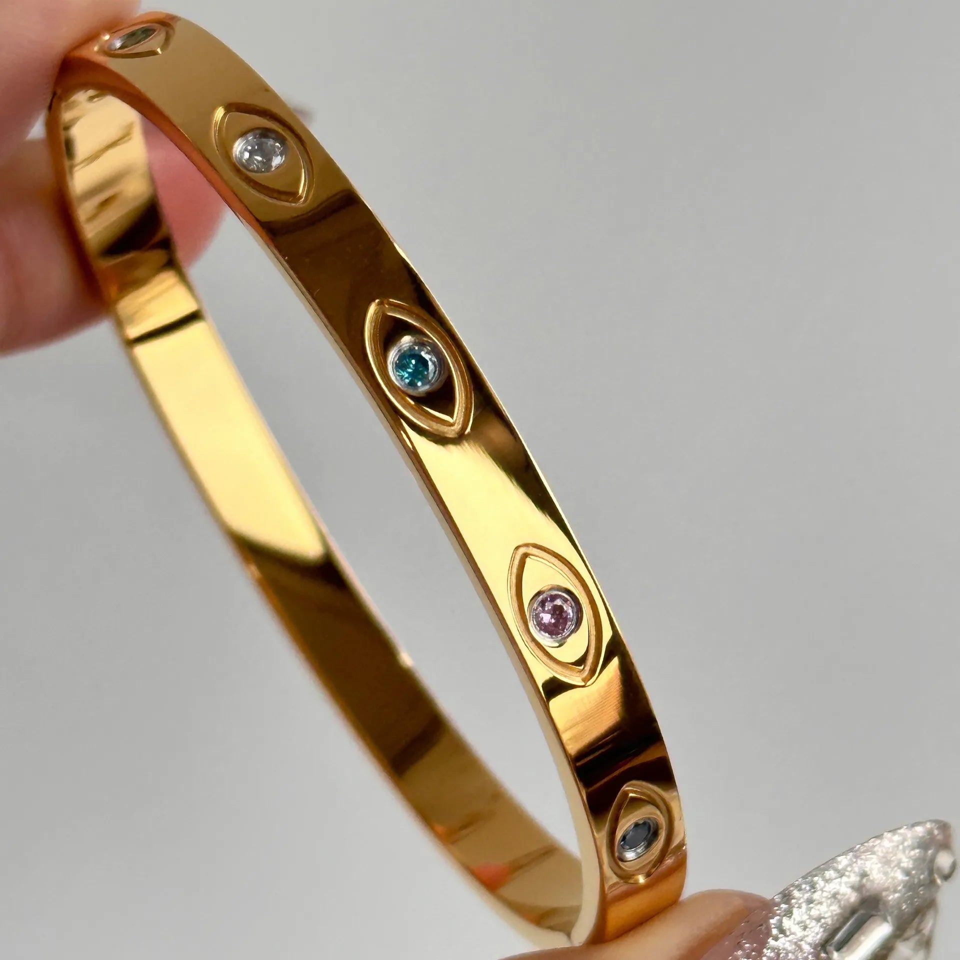 Bracelete Olho Grego com Zircônia Colorida