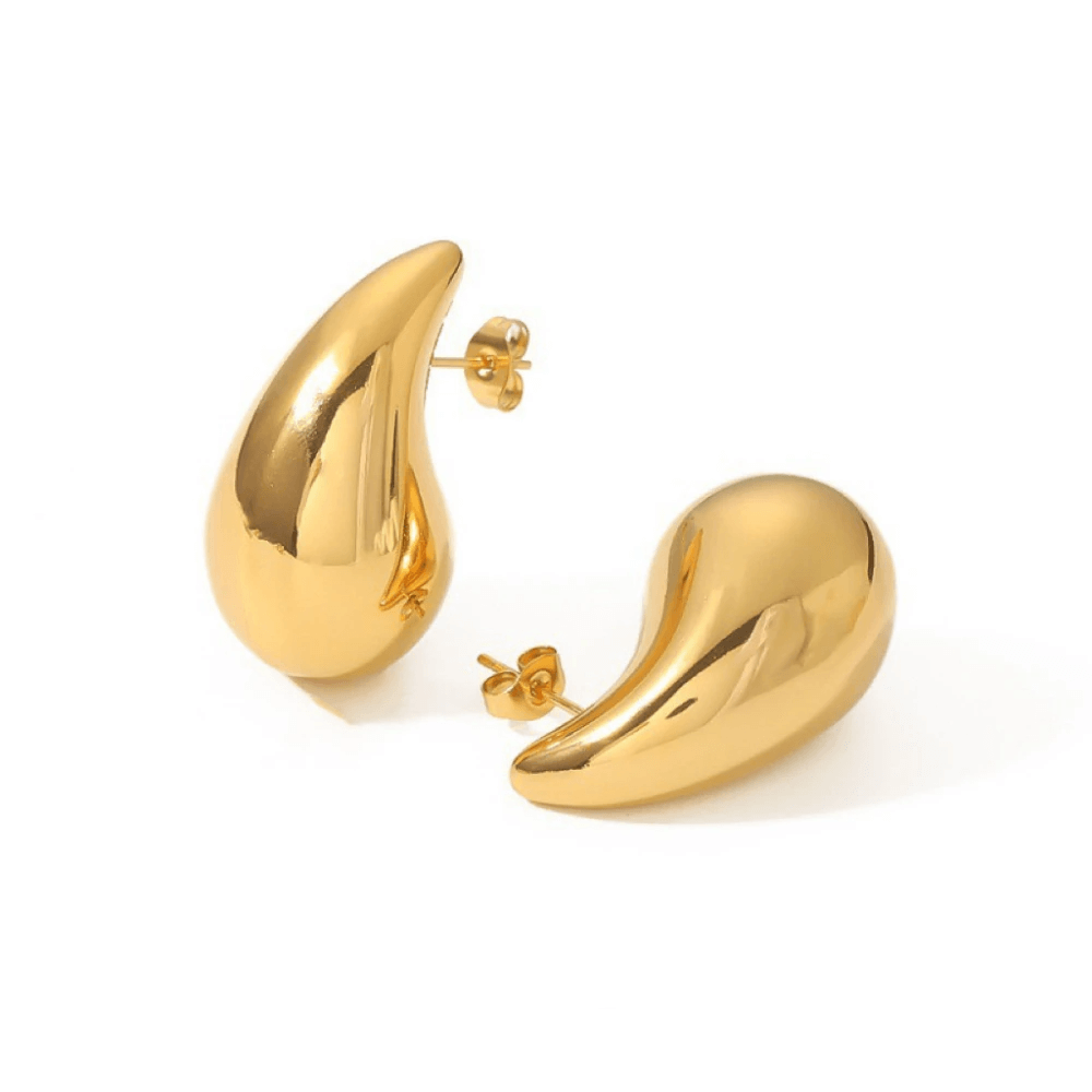 Brinco Gota Dourado Folheado a Ouro 18k