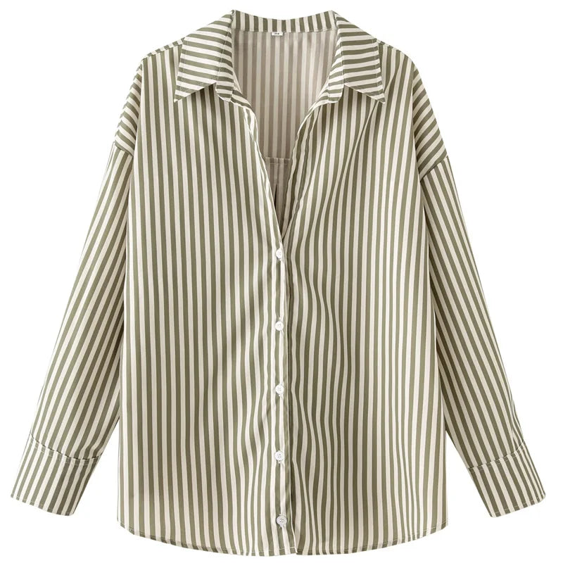 Camisa Feminina Listras de Botões