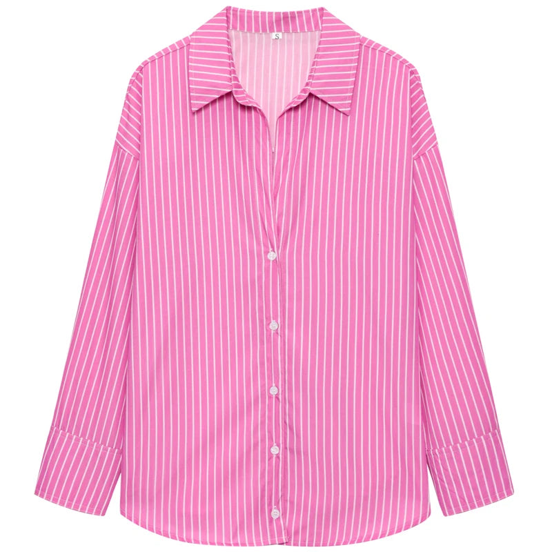 Camisa Feminina Listras de Botões