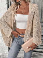 Cardigan Feminino Elegante de Malha Ponto Aberto