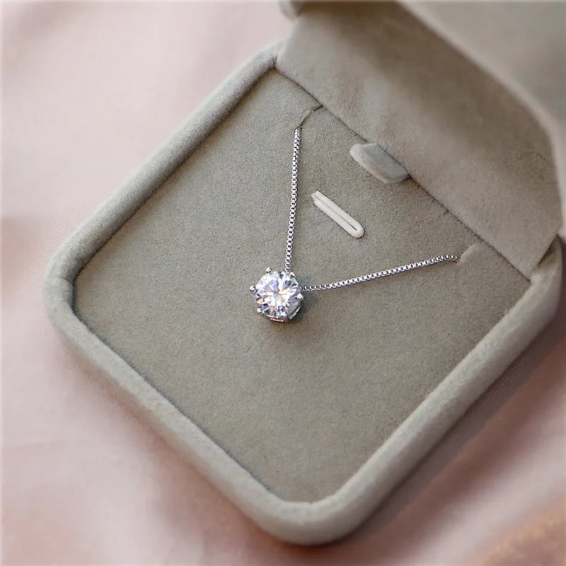 Colar de Prata Esterlina 925 com Zircão Espumante 