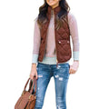Colete Feminino Acolchoado com Bolsos e Zíper