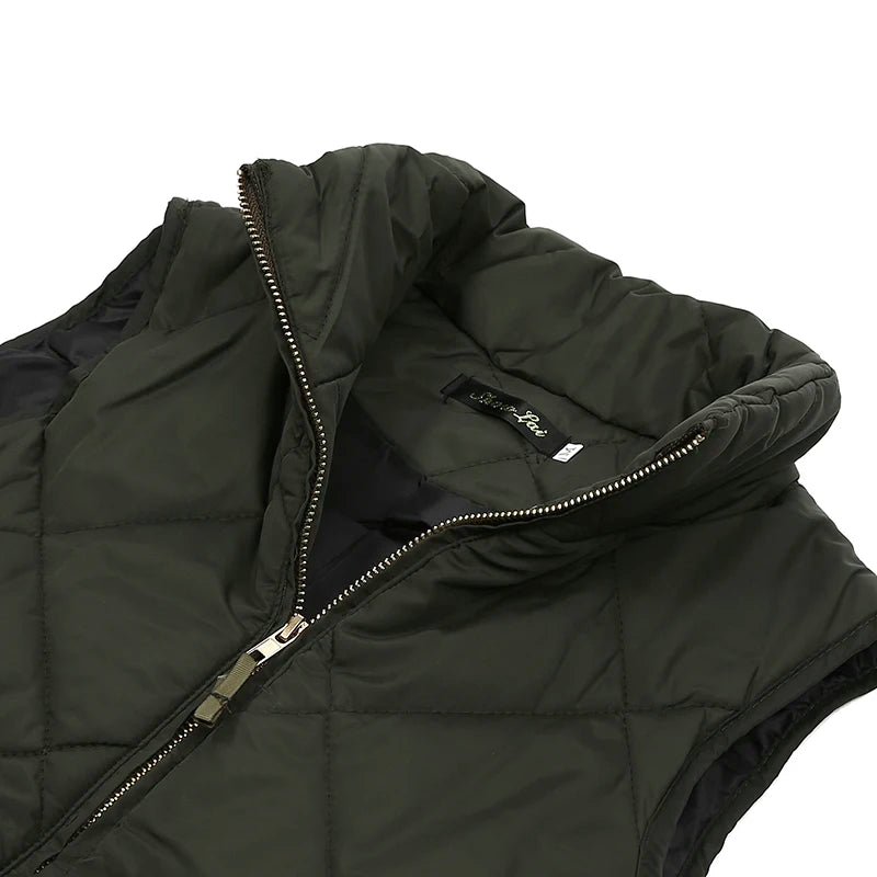 Colete Feminino Acolchoado com Bolsos e Zíper