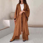 Conjunto Cardigã Longo e Calça Pantalona