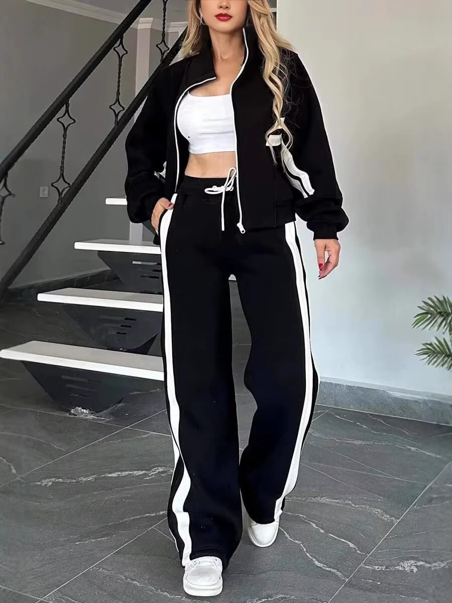 Conjunto Casual Feminino com Listras