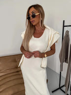 Conjunto Elegante Feminina de Tricô