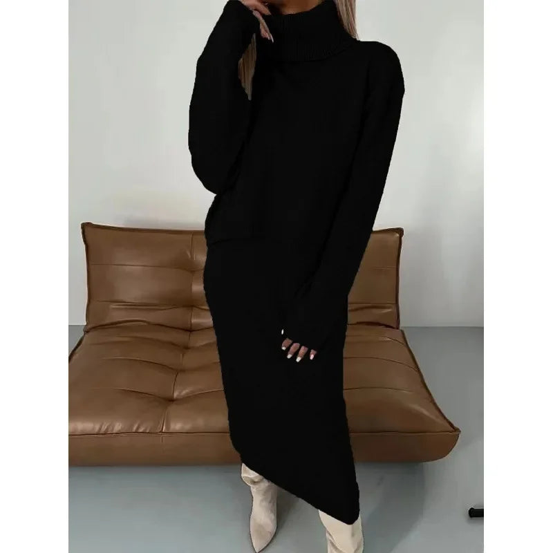 Conjunto Elegante Feminina de Tricô