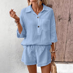 Conjunto Feminino Casual de Verão Despojado