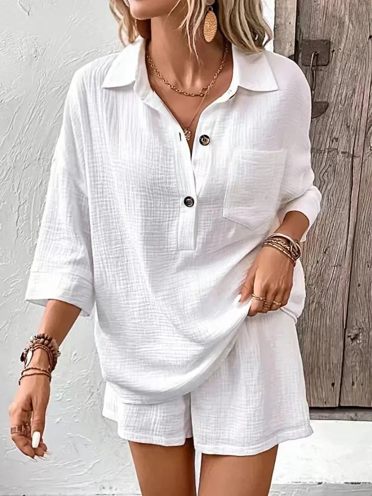 Conjunto Feminino Casual de Verão Despojado