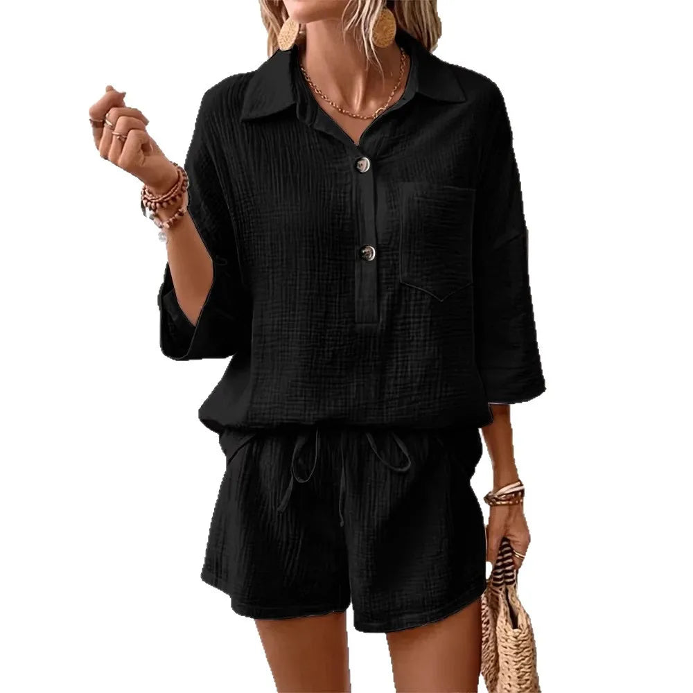 Conjunto Feminino Casual de Verão Despojado
