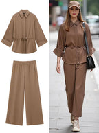 Conjunto Feminino Estilo Kimono com Calça Larga