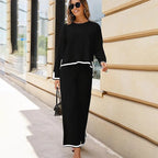Conjunto Feminino de Malha com Calça Reta