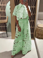 Conjunto Lease em Flor com Saia em Detalhe de Amarrar
