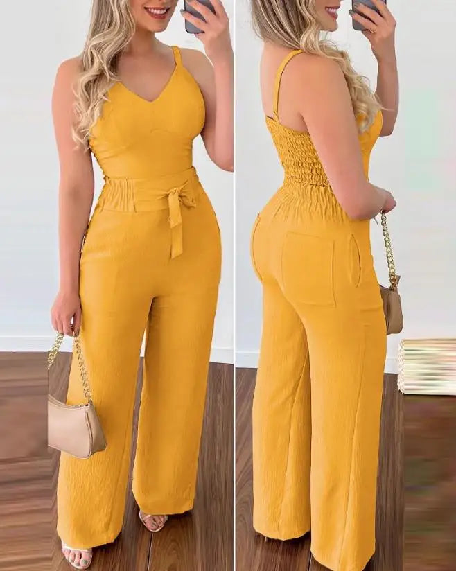 Conjunto Marina com Pantalona Amarelo