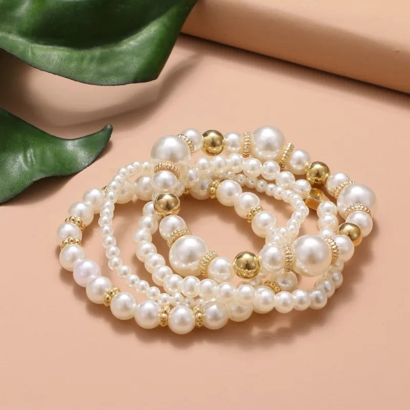 Conjunto Pulseiras de Pérolas do Amor