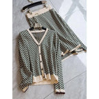 Conjunto Tricô Elegante Estilo Francês