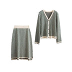 Conjunto Tricô Elegante Estilo Francês