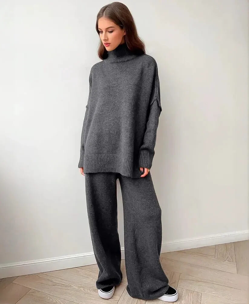 Conjunto Tricotado Casual Feminino