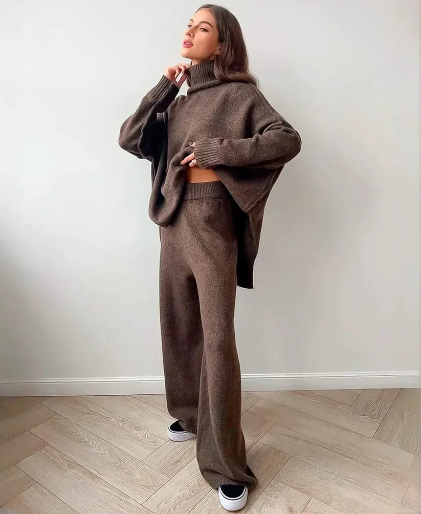 Conjunto Tricotado Casual Feminino