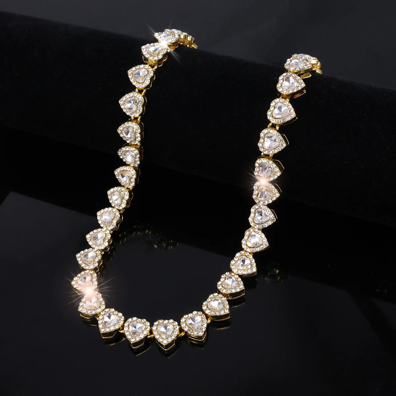 Conjunto de Joias em Coração com Strass