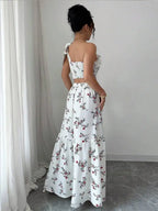 Conjunto feminino floral elegante para verão