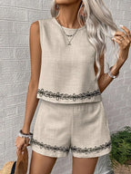 Conjunto floral feminino com shorts