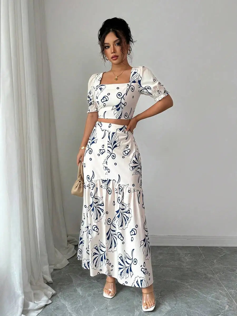 Cropped floral feminino do conjunto