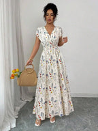 Detalhes do Vestido Longo Floral Feminino