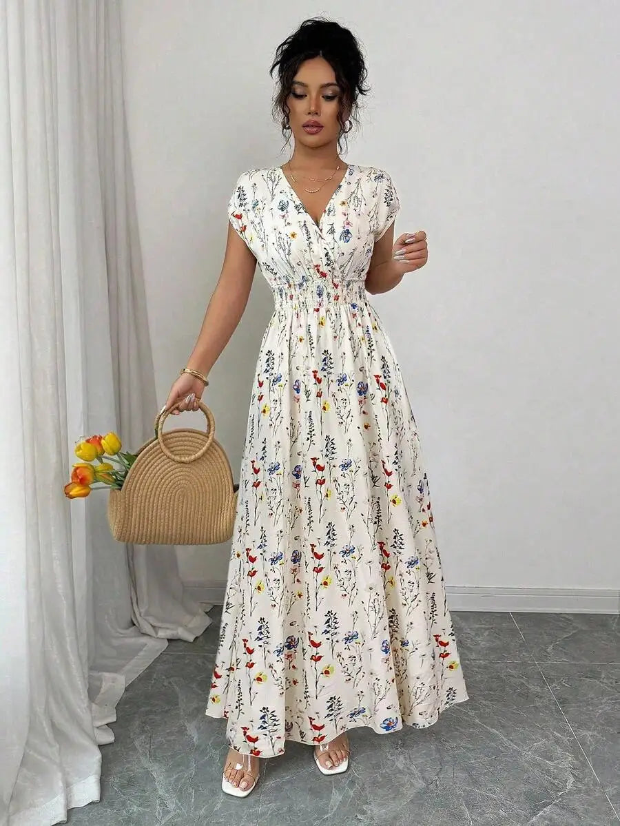 Detalhes do Vestido Longo Floral Feminino