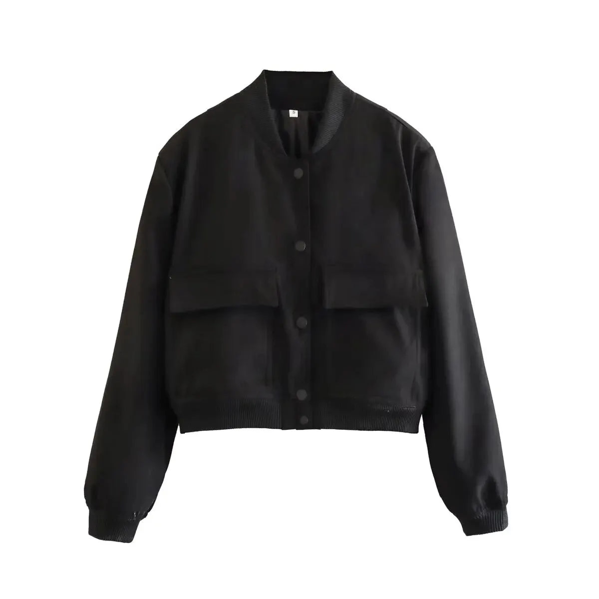 Jaqueta Bomber Feminina Vintage com Bolsos