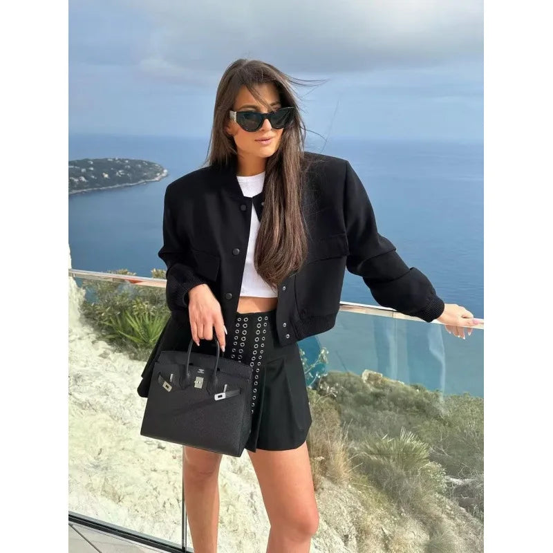 Jaqueta Bomber Feminina com Punho