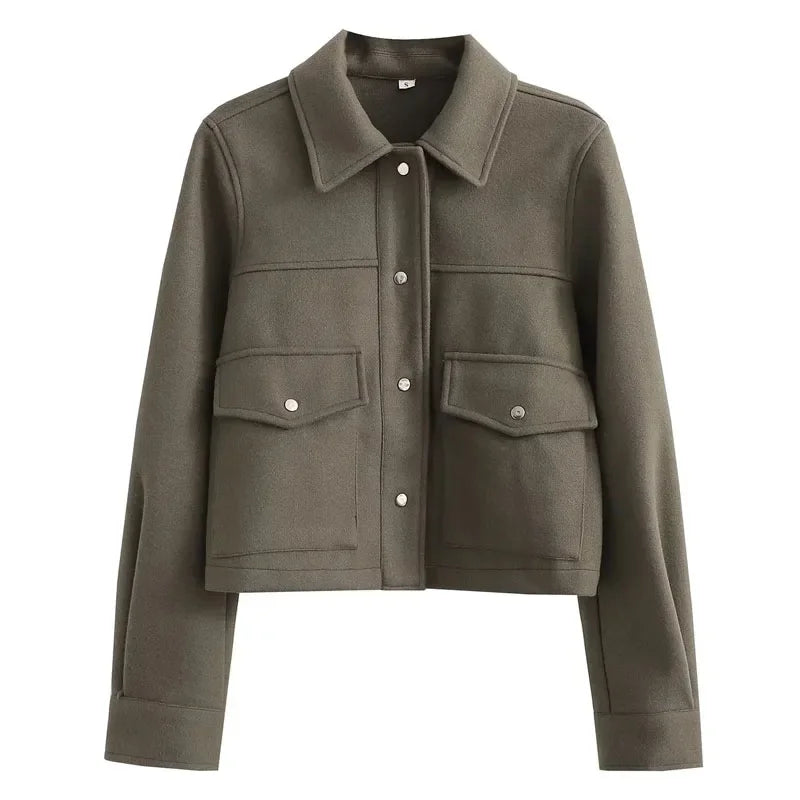 Jaqueta Bomber Feminina em Tweed