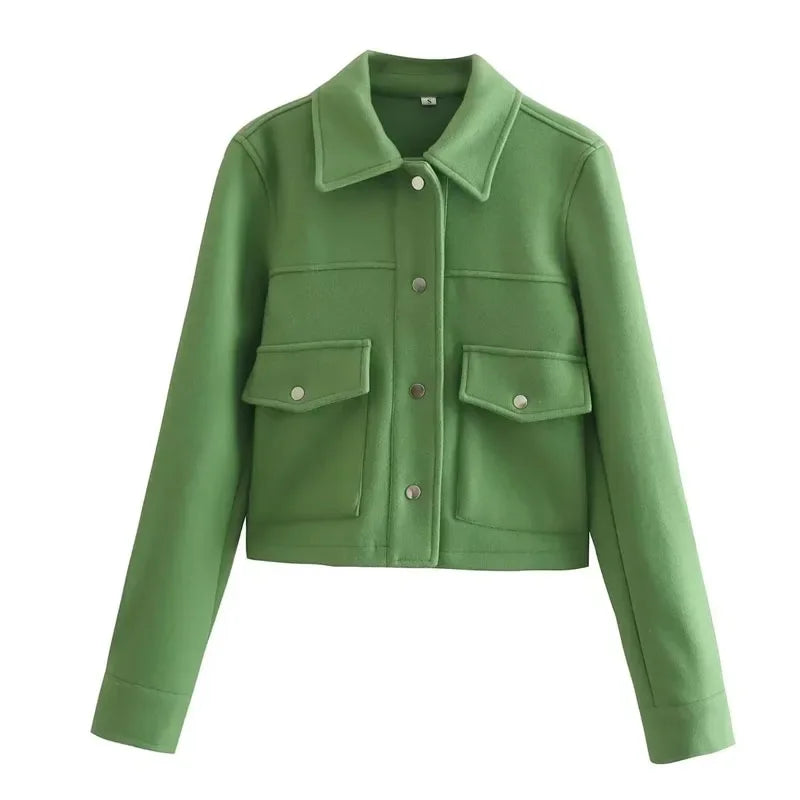 Jaqueta Bomber Feminina em Tweed
