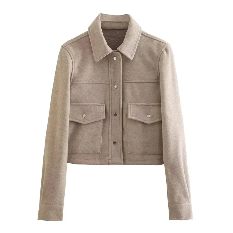 Jaqueta Bomber Feminina em Tweed
