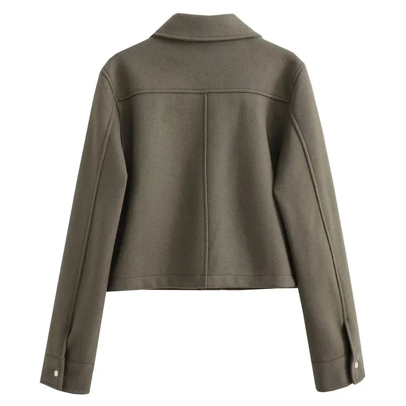 Jaqueta Bomber Feminina em Tweed
