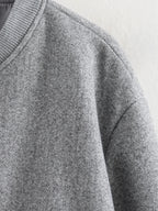 Jaqueta Cropped de Lã com Botões