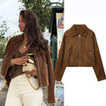Jaqueta  Feminina Bomber de Camurça