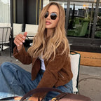 Jaqueta  Feminina Bomber de Camurça