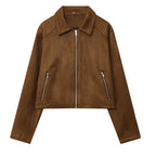 Jaqueta  Feminina Bomber de Camurça