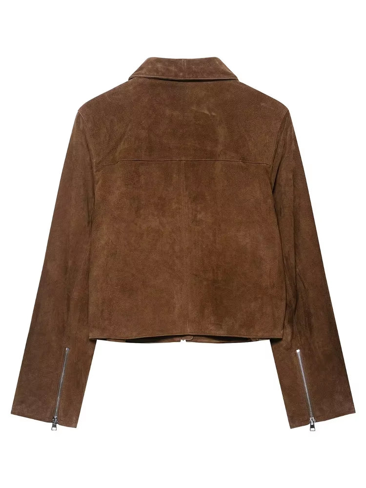 Jaqueta  Feminina Bomber de Camurça