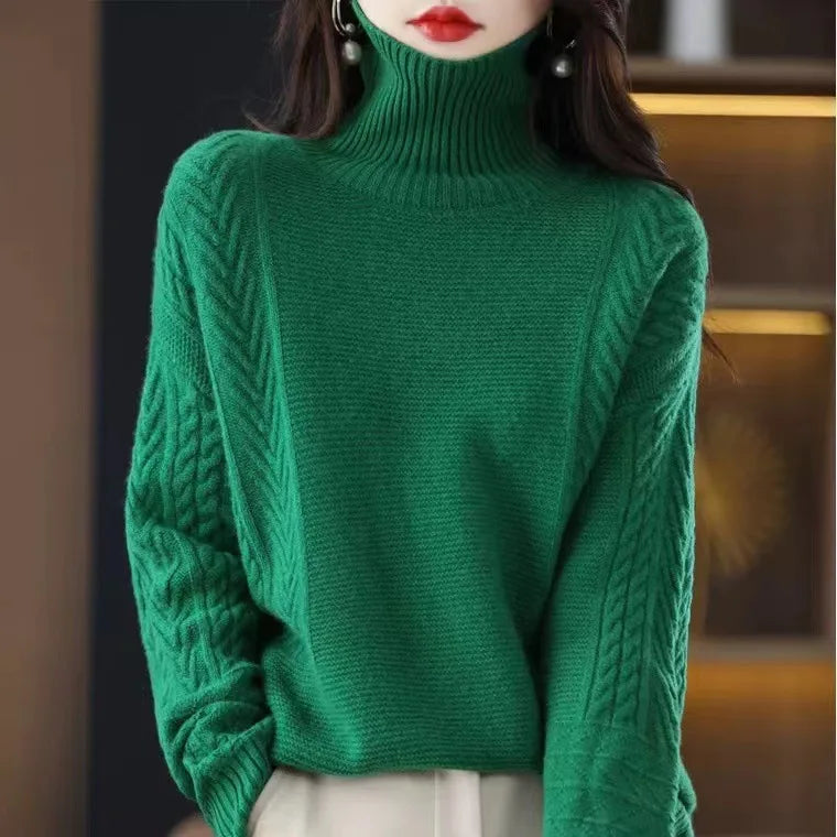 Pulôver Feminino Gola Alta Detalhe 3D