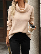 Pulôver Feminino Tricô Mousse de Gola Alta